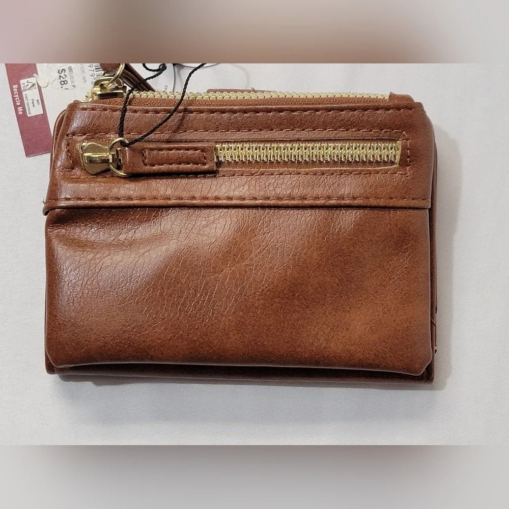 Mundi Womens Brown Mini Safe Keeper Bifold Wallet With RFID Blocking Technology